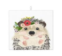 Poadnly Acuarela Lindo Animal Encantador Erizo,Alfombrillas absorbentes para secar Platos, para encimera de Cocina, 41 x 46 cm
