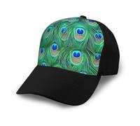 Poadnly Adorable Pavo Real Verde,Gorra de béisbol clásica Ajustable, Gorra de papá, Gorra de Camionero Unisex.