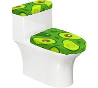 Poadnly Aguacate en Green Food and Drink,Juego de 2 Tapas Reutilizables para Inodoro, Resistentes al Polvo y a Las Salpicaduras, Ideales para el baño.