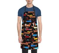 Poadnly Amo a mis perros salchichas,Delantales de cocina con bolsillos para mujeres y hombres, delantal de chef ajustable e impermeable.