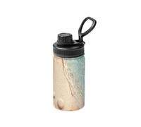 Poadnly Arena de mar con estrellas de mar,Botella de agua aislada de 12 oz, taza de café de acero inoxidable, termo al vacío, botella de agua