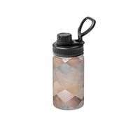 Poadnly Argyle de mármol color cobre y oro rosa,Botella de agua aislada de 12 oz, taza de café de acero inoxidable, termo al vacío, botella de agua