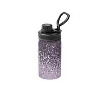 Poadnly Arte decorativo brillante con purpurina de una dama lavanda resplandeciente,Botella de agua aislada de 12 oz, taza de café de acero inoxidable, termo al vacío, botella de agua