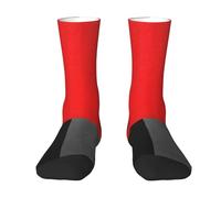 Poadnly Bloque geométrico rojo, gris, negro y blanco,Calcetines de compresión deportivos unisex Medias para adultos.