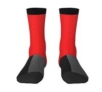 Poadnly Bloque geométrico rojo, gris, negro y blanco,Calcetines de compresión deportivos unisex Medias para adultos.