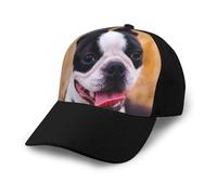 Poadnly Boston Terrier Bokeh Perros Mascotas Boston Terrier,Gorra de béisbol clásica Ajustable, Gorra de papá, Gorra de Camionero Unisex.