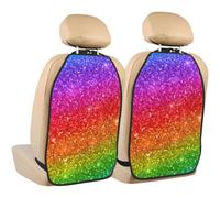 Poadnly Brillantina de colores,Paquete de 2 alfombrillas protectoras para asiento trasero de coche, organizador duradero para asiento trasero.