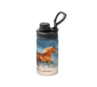 Poadnly Caballo rojo corriendo,Botella de agua aislada de 12 oz, taza de café de acero inoxidable, termo al vacío, botella de agua