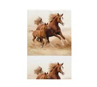 Poadnly Caballos Cachorros Dos Carrera,Paños de Cocina absorbentes con diseño de gofre Toalla de Cocina, 41 x 66 cm