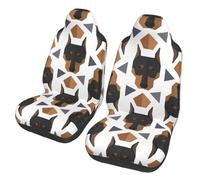 Poadnly Cabeza de dóberman con patrón Poligonal,Funda para Asiento de Coche Protectores para Asientos Delanteros de Coche, 2 Unidades