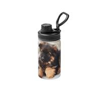 Poadnly Cachorro de pastor alemán,Botella de agua aislada de 12 oz, taza de café de acero inoxidable, termo al vacío, botella de agua