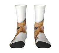 Poadnly Cachorro de terrier de juguete ruso sobre fondo blanco,Calcetines de compresión deportivos unisex Medias para adultos.