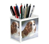 Poadnly Cara de Cavalier King Charles Spaniel, Portalápices para oficina, hogar y escuela, organizador de escritorio compacto para material de oficina.