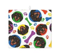 Poadnly Cara de Perro Salchicha juguetona,Alfombrillas absorbentes para secar Platos, para encimera de Cocina, 41 x 46 cm