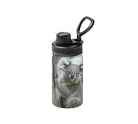 Poadnly Coala,Botella de agua aislada de 12 oz, taza de café de acero inoxidable, termo al vacío, botella de agua