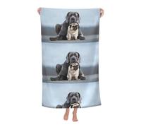 Poadnly Conceptos de Amistad Entre Perros Cane Corso y Pug,Toalla de Playa de Secado rápido de 80 x 130 cm, Toalla de baño Ultra Suave, Ideal para baño y Hotel.
