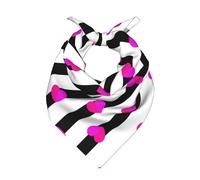 Poadnly Corazón rosa sobre línea negra,Bufanda tipo bandana para hombre y mujer: pañuelos elegantes y versátiles para el cuello y la cabeza.