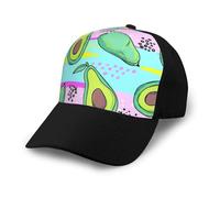 Poadnly Dibujo Colorido a Mano de un Aguacate,Gorra de béisbol clásica Ajustable, Gorra de papá, Gorra de Camionero Unisex.