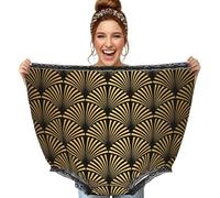 Poadnly Diseño Art Déco sin Costuras en Negro y Oro,Ropa Interior Grande para mamá, Ropa Interior novedosa de Gran tamaño, Bragas de Abuela, Regalos de Broma