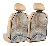 Poadnly Estampado azul pálido de piedra de ónix,Paquete de 2 alfombrillas protectoras para asiento trasero de coche, organizador duradero para asiento trasero.