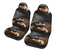 Poadnly Estampado de Serpiente Mamba Negra,Funda para Asiento de Coche Protectores para Asientos Delanteros de Coche, 2 Unidades