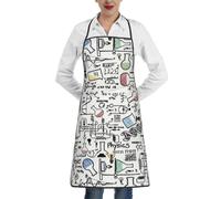 Poadnly Experimentos de química Ciencia Experimentos científicos,Delantales de cocina con bolsillos, delantal de chef ajustable e impermeable.