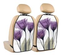 Poadnly Flores de esperanza de color lavanda púrpura,Paquete de 2 alfombrillas protectoras para asiento trasero de coche, organizador duradero para asiento trasero.