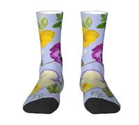 Poadnly flores de pensamiento,Calcetines de compresión deportivos unisex Medias para adultos.
