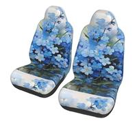 Poadnly Flores no me Olvides en Acuarela,Funda para Asiento de Coche Protectores para Asientos Delanteros de Coche, 2 Unidades