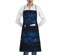 Poadnly Fórmulas de química, física y matemáticas brillantes,Delantales de cocina con bolsillos, delantal de chef ajustable e impermeable.