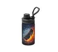 Poadnly Fuego de hockey sobre hielo,Botella de agua aislada de 12 oz, taza de café de acero inoxidable, termo al vacío, botella de agua