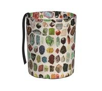 Poadnly Gemas, cristales y minerales de geología vintage,Cubo de basura colgante para coche, resistente al agua, ideal para acampar y viajar.