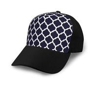Poadnly Geométrico marroquí Azul Marino Moderno,Gorra de béisbol clásica Ajustable, Gorra de papá, Gorra de Camionero Unisex.