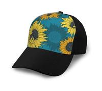 Poadnly Girasoles Amarillos sobre un Fondo Azul,Gorra de béisbol clásica Ajustable, Gorra de papá, Gorra de Camionero Unisex.