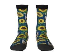 Poadnly Girasoles de bulldog francés,Calcetines de compresión deportivos unisex Medias para adultos.
