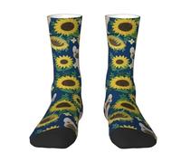 Poadnly Girasoles de bulldog francés,Calcetines de compresión deportivos unisex Medias para adultos.