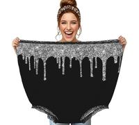 Poadnly Gotas de Purpurina Plateada Brillan en Negro,Ropa Interior Grande para mamá, Ropa Interior novedosa de Gran tamaño, Bragas de Abuela, Regalos de Broma
