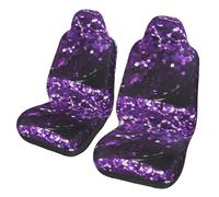 Poadnly Hermosa impresión con Purpurina Morada,Funda para Asiento de Coche Protectores para Asientos Delanteros de Coche, 2 Unidades