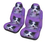Poadnly Hermoso Cachorro de Border Collie,Funda para Asiento de Coche Protectores para Asientos Delanteros de Coche, 2 Unidades