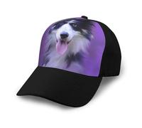 Poadnly Hermoso Cachorro de Border Collie,Gorra de béisbol clásica Ajustable, Gorra de papá, Gorra de Camionero Unisex.