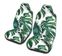 Poadnly Hojas de Palmera Tropical,Funda para Asiento de Coche Protectores para Asientos Delanteros de Coche, 2 Unidades