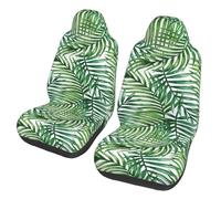 Poadnly Hojas de Palmera Tropical Impresas,Funda para Asiento de Coche Protectores para Asientos Delanteros de Coche, 2 Unidades