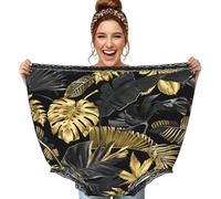 Poadnly Hojas Tropicales Doradas y Negras,Ropa Interior Grande para mamá, Ropa Interior novedosa de Gran tamaño, Bragas de Abuela, Regalos de Broma