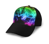 Poadnly Humo Colorido Abstracto Negro,Gorra de béisbol clásica Ajustable, Gorra de papá, Gorra de Camionero Unisex.
