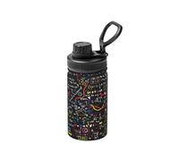 Poadnly Impresión de fórmulas matemáticas a color,Botella de agua aislada de 12 oz, taza de café de acero inoxidable, termo al vacío, botella de agua