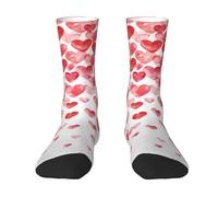 Poadnly Imprimir Corazones rojos cayendo,Calcetines de compresión deportivos unisex Medias para adultos.
