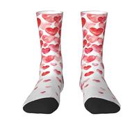 Poadnly Imprimir Corazones rojos cayendo,Calcetines de compresión deportivos unisex Medias para adultos.