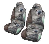 Poadnly Koala Relajado,Funda para Asiento de Coche Protectores para Asientos Delanteros de Coche, 2 Unidades