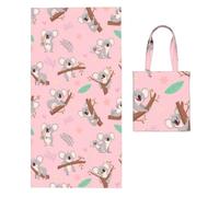 Poadnly Koala, un Animal Salvaje Australiano Adorable, Toalla Plegable 2 en 1, Toallas de Playa con Bolsa de Transporte para Viajes, Vacaciones y Camping.