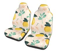 Poadnly Limones Amarillos Frescos, Frutas de Verano,Funda para Asiento de Coche Protectores para Asientos Delanteros de Coche, 2 Unidades